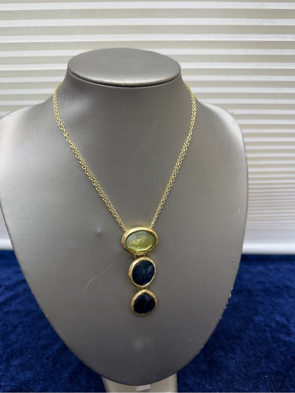 Kenneth Cole Gold Tone Double Chain Necklace
